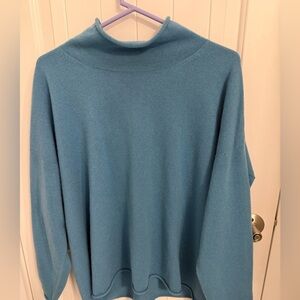 Like New Eileen Fisher Cashmiere Blue Turtleneck Sweater